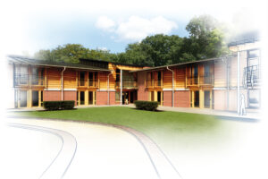3d illustration of a retirement home