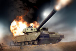 3d illustration of a challenger tank