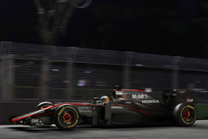 3d Illustration of McLaren F1 car at Singapore